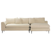 Amison Beige Upholstery with Powder Coated Legs Chaise Sectional